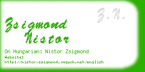 zsigmond nistor business card